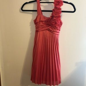Sequin Hearts: Coral/pink formal dress